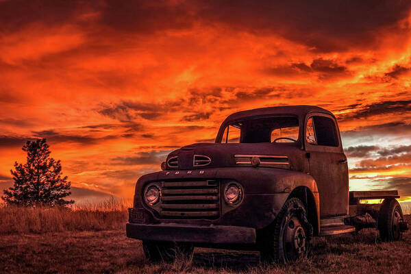 1948 Art Print featuring the photograph Rusty Truck Sunset by Dawn Key