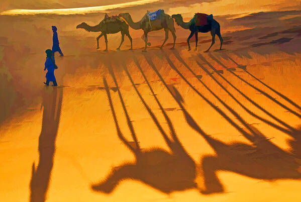 Maroc Art Print featuring the photograph Sahara Shadows by Dennis Cox