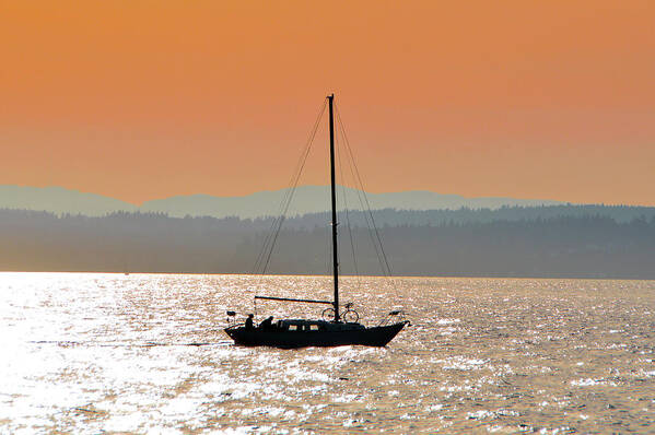 Landscape Art Print featuring the photograph Sailboat with Bike by Brian O'Kelly