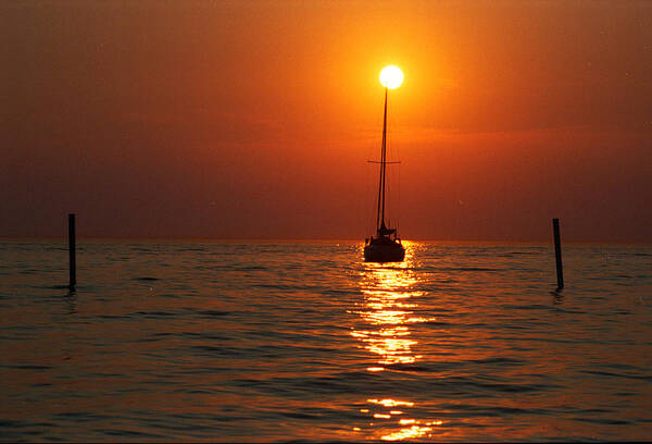 Sunset Art Print featuring the photograph Sailing Into the Sunset by Rein Nomm