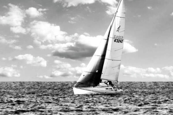 Photo Art Print featuring the photograph Sailing my J by Alan Hausenflock