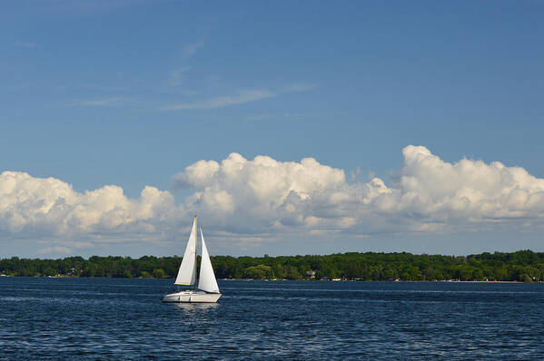 Abstract Art Print featuring the photograph Sailing On Kempenfelt Bay by Lyle Crump