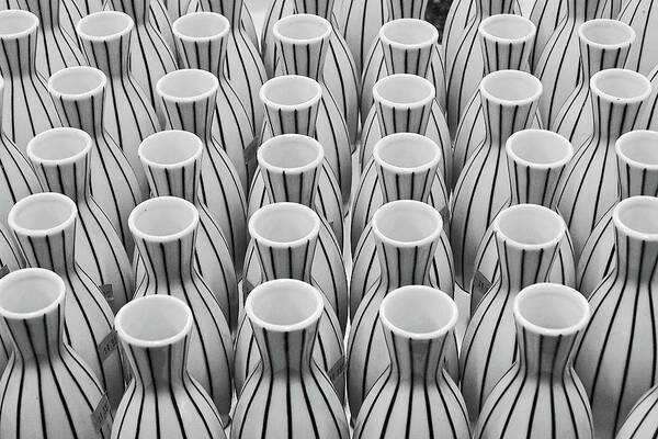 Stripes Art Print featuring the photograph Sake Bottles by Jerry Griffin