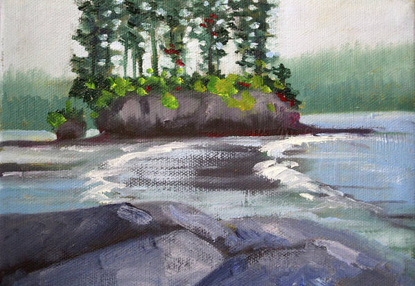Northwest Landscape Art Print featuring the painting Salt Creek View by Nancy Merkle