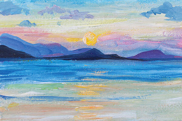 Thailand Art Print featuring the painting Samui Sunset by Alina Malykhina