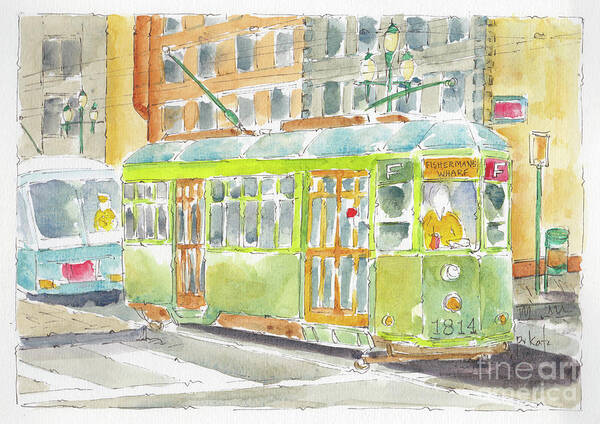 Impressionism Art Print featuring the painting San Francisco Streetcar by Pat Katz