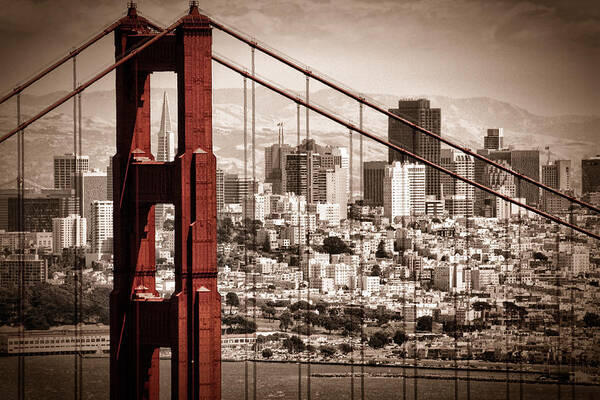 Golden Gate Art Print featuring the photograph San Francisco through the Bridge by Matt Trimble
