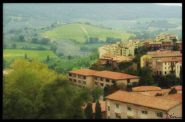 Tuscany Art Print featuring the photograph San Gimignano Vista by Peggy Dietz