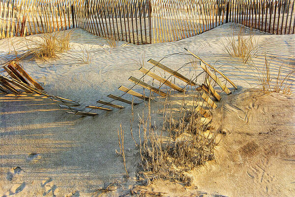 Beach Art Print featuring the photograph Sand Designs by Cathy Kovarik