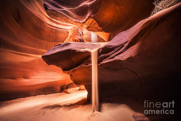 Sand Art Print featuring the photograph Sand Falls in Antelope Canyon by Jim DeLillo