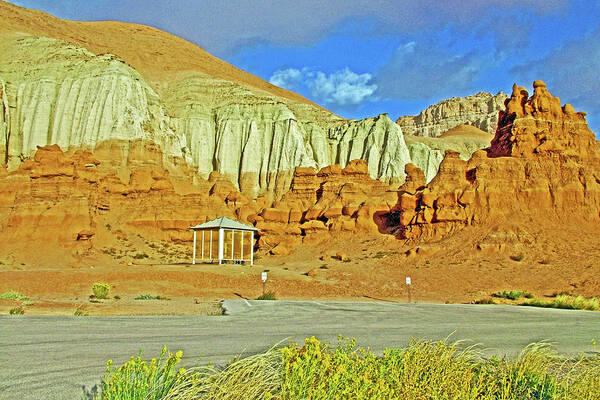 Sandstorm In The Campground In Goblin Valley State Park Art Print featuring the photograph Sandstorm in the Campground in Goblin Valley State Park, Utah by Ruth Hager
