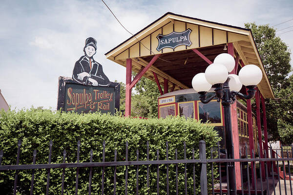 Route 66 Art Print featuring the photograph Sapulpa Trolley Rail - Old Route 66 by Gregory Ballos