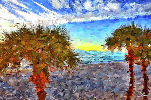 Painting Art Print featuring the photograph Sarasota Beach Florida by Joan Reese