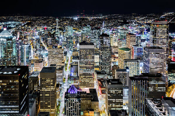 Seattle Art Print featuring the photograph Seattle lights by Mihai Andritoiu