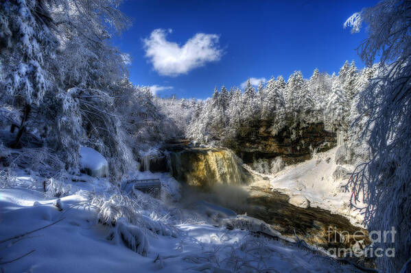 Snow Art Print featuring the photograph Scene at Blackwater Falls by Dan Friend