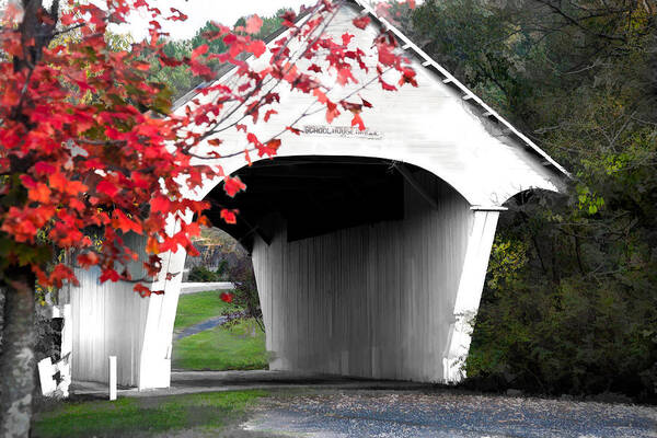 #jefffolger Art Print featuring the photograph School House Covered Bridge by Jeff Folger