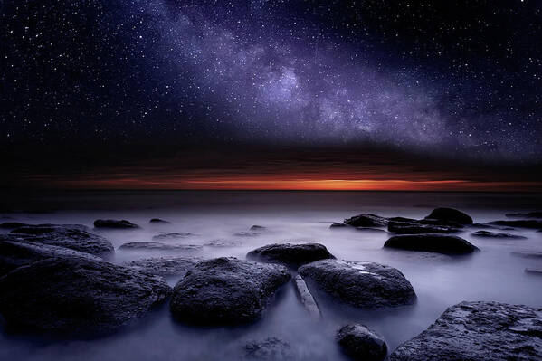 Night Art Print featuring the photograph Search of Meaning by Jorge Maia