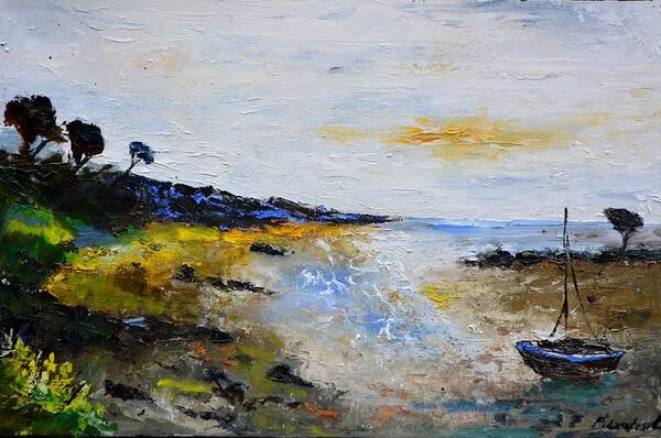 Seascape Art Print featuring the painting Seascape in Bretagne by Pol Ledent