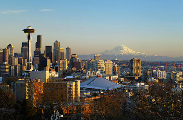 Afternoon Art Print featuring the photograph Seattle Cityscape by Greg Vaughn - Printscapes