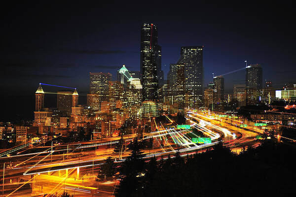 Seattle Art Print featuring the photograph Seattle zooming C087 by Yoshiki Nakamura