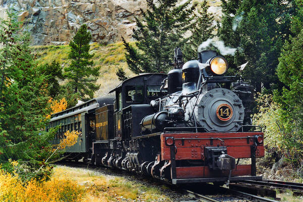 Steam Train Photographs Art Print featuring the photograph Shay on the Georgetown Loop by Ken Smith