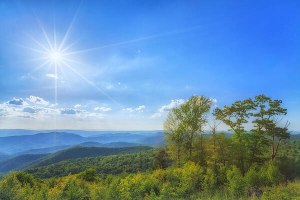Blue Ridge Mountains Art Print featuring the photograph Shenandoah's The Point Overlook by Sylvia J Zarco