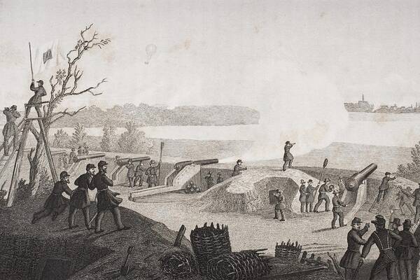 American Art Print featuring the drawing Siege Of Yorktown Virginia 1862. Drawn by Vintage Design Pics