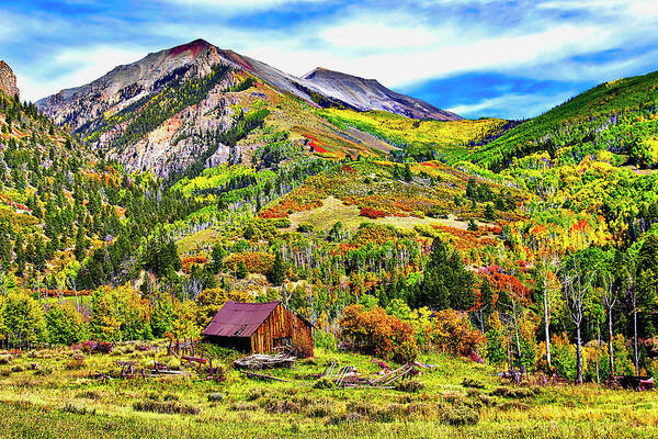 Landscape Art Print featuring the pyrography Silverton fall Colors Colorado by James Steele