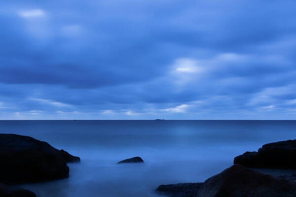 Singing Beach Art Print featuring the photograph Singing The Blues, Singing Beach  by Michael Hubley