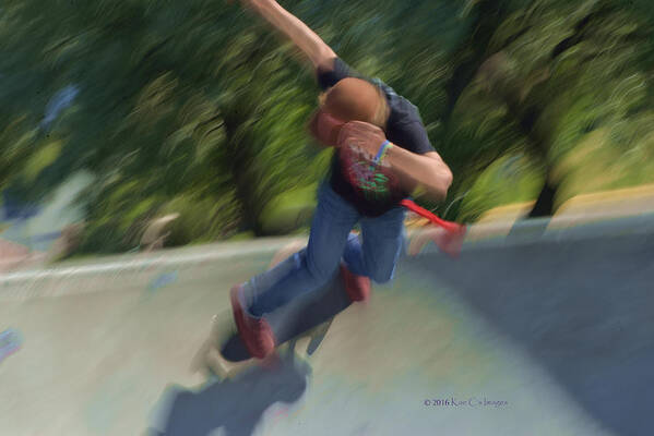 Skateboard Art Print featuring the photograph Skateboard Action by Kae Cheatham