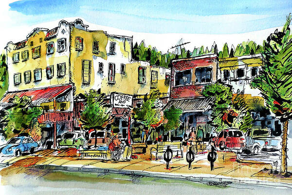 Truckee Art Print featuring the painting Sketch Crawl In Truckee by Terry Banderas