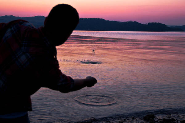 Stone Art Print featuring the photograph Skipping Stones by Justin Albrecht