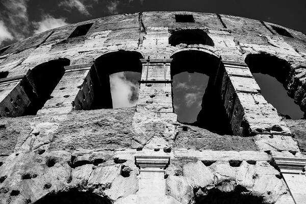 Roma Art Print featuring the photograph Skyward View of the Colosseum by Christopher Maxum