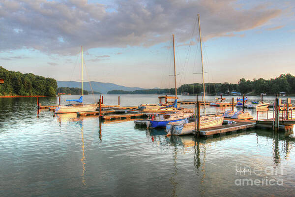 In Color Art Print featuring the photograph Smith Mountain Lake Marina - Bedford VA Virginia by Dave Lynch