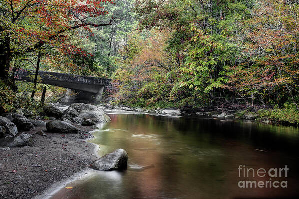 Fall River Scene Art Print featuring the photograph Smooth Flow Through October by Michael Eingle