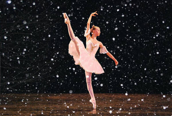 Snow Princes Ballerina Art Print featuring the photograph Snow Princess Ballerina by Sandi OReilly