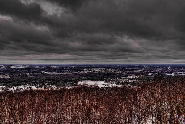 Winter Art Print featuring the photograph Snowstorm Clouds Over Rib Mountain State Park by Dale Kauzlaric