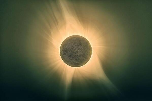 Sun Art Print featuring the painting Solar Eclipse in Totality 3 by Celestial Images