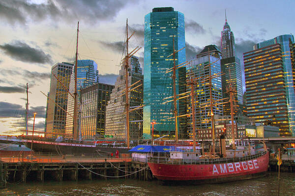 South Street Seaport Art Print featuring the photograph South Street Seaport by Mitch Cat