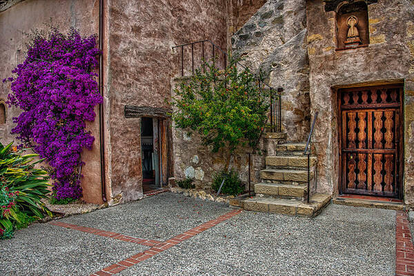 California Art Print featuring the photograph Spanish Mission's back entrance. by Patrick Boening