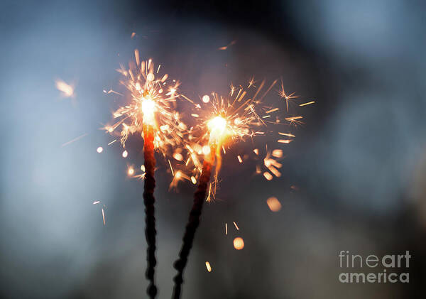 Blue Shape Art Print featuring the photograph Sparkler by Kati Finell