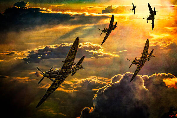 Fighter Art Print featuring the photograph Spitfire Attack by Chris Lord