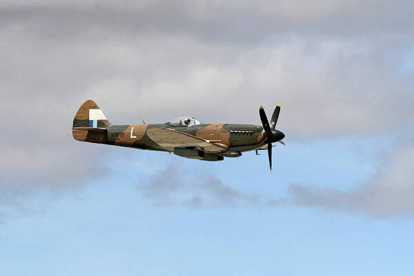 Spitfire Art Print featuring the photograph Spitfire in the Sky by Shoal Hollingsworth