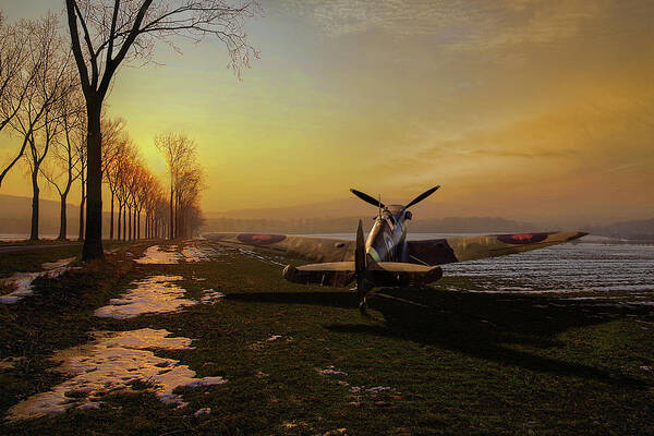 1940/41 Art Print featuring the photograph Spitfire in winter by Gary Eason