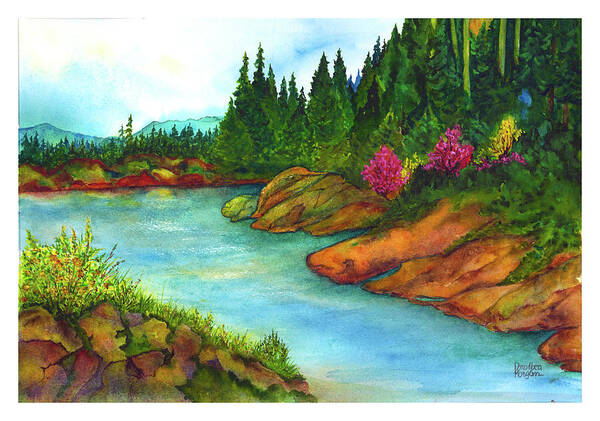  Art Print featuring the painting Spring Comes to the Lake by Dorothea Morgan