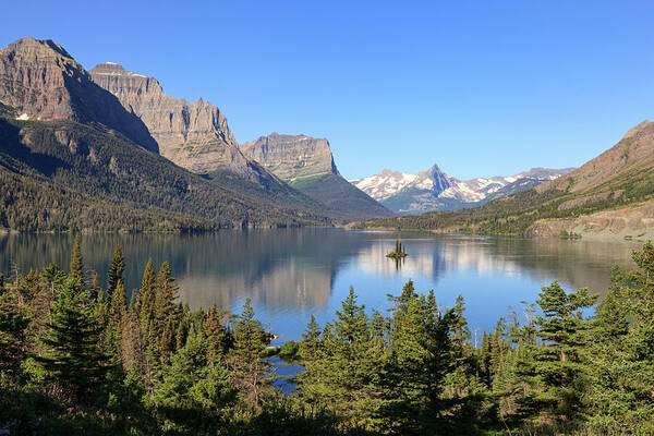 St. Mary Lake Art Print featuring the photograph St. Mary Classic View by Jack Bell