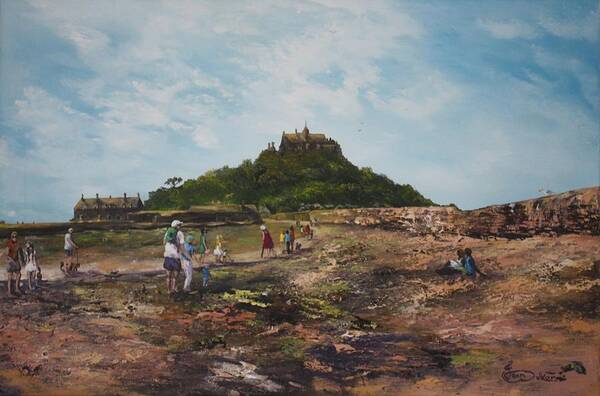 St Michaels Mount Art Print featuring the painting St Michaels Mount Cornwalll by Jean Walker