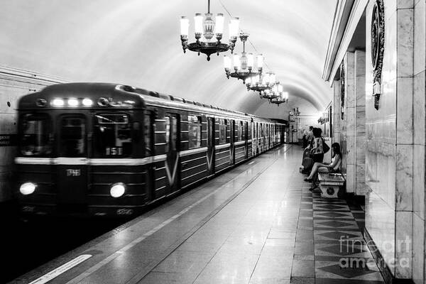 Russia Art Print featuring the photograph St Petersburg Russia Subway Station by Thomas Marchessault