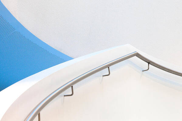 Architecture Art Print featuring the photograph Stairs With Blue by Jeroen Van De Wiel