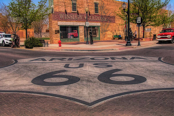 Winslow Arizona Art Print featuring the photograph Standin on the corner by Jeff Folger